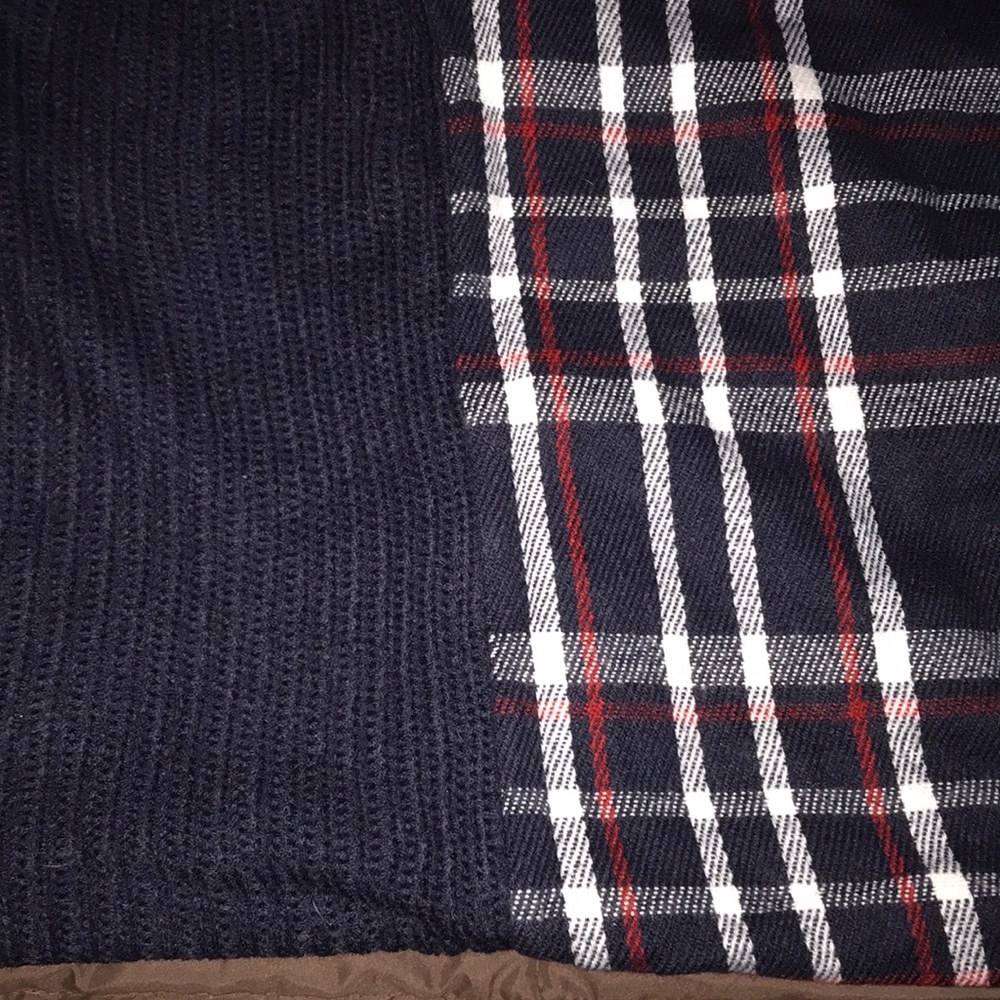 Flannel and crochet scarf